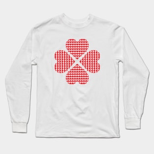 Lucky Clover with Heart (red) Long Sleeve T-Shirt